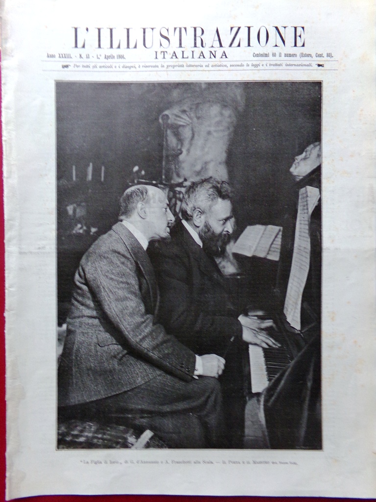 L'Illustrazione Italiana 1 Aprile 1906 Figlia Jorio Scala Zagara Palermo …