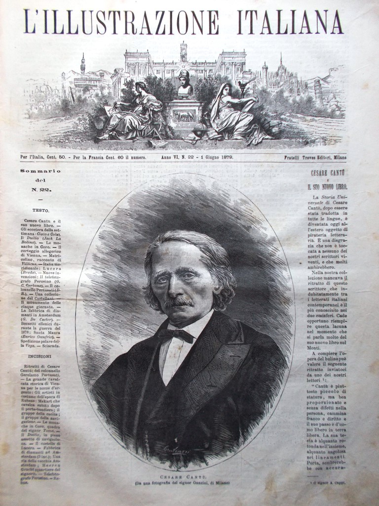 L'Illustrazione Italiana 1 Giugno 1879 Cantù Libro Duilio Lucera Vienna …