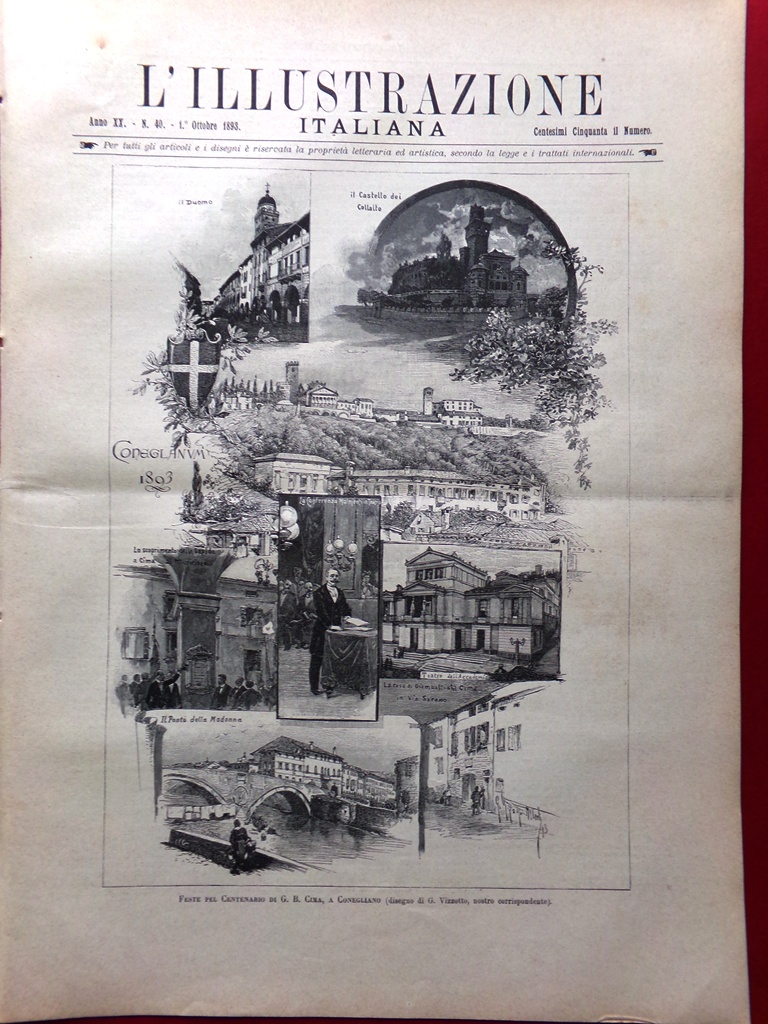 L'Illustrazione Italiana 1 Ottobre 1893 Cima Conegliano De Amicis Chicago …