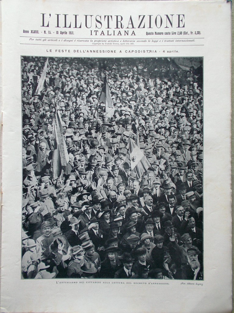 L'Illustrazione Italiana 10 Aprile 1921 Capodistria Lettonia Harding Bologna Usa