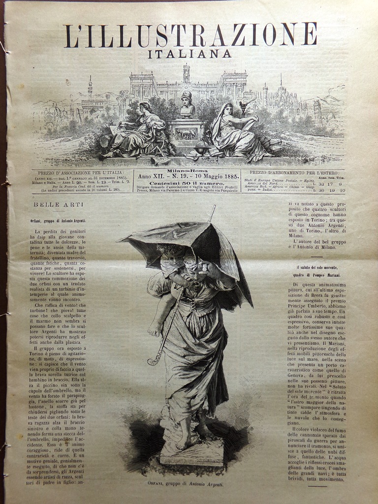 L'Illustrazione Italiana 10 Maggio 1885 Danachili Castello Agliè Manzoni Assab