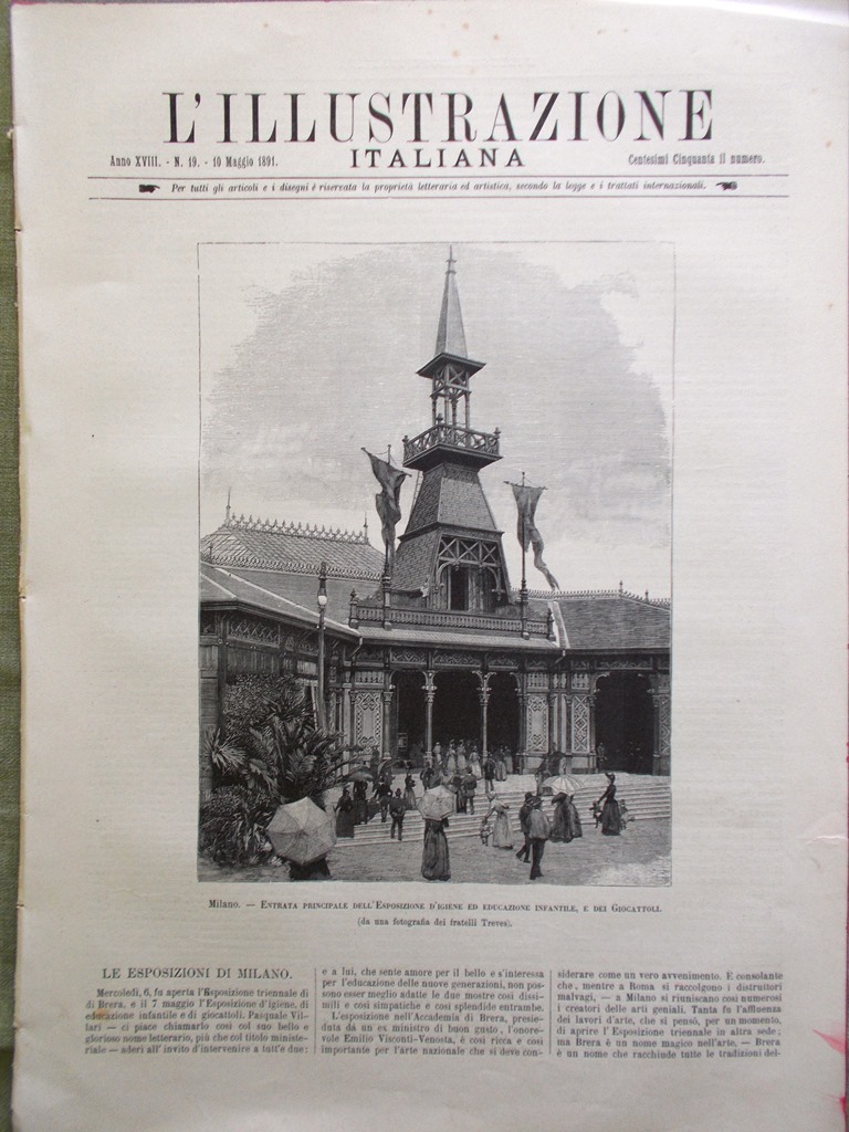 L'Illustrazione Italiana 10 Maggio 1891 Moltke Gregorovius Pini Disordini Roma