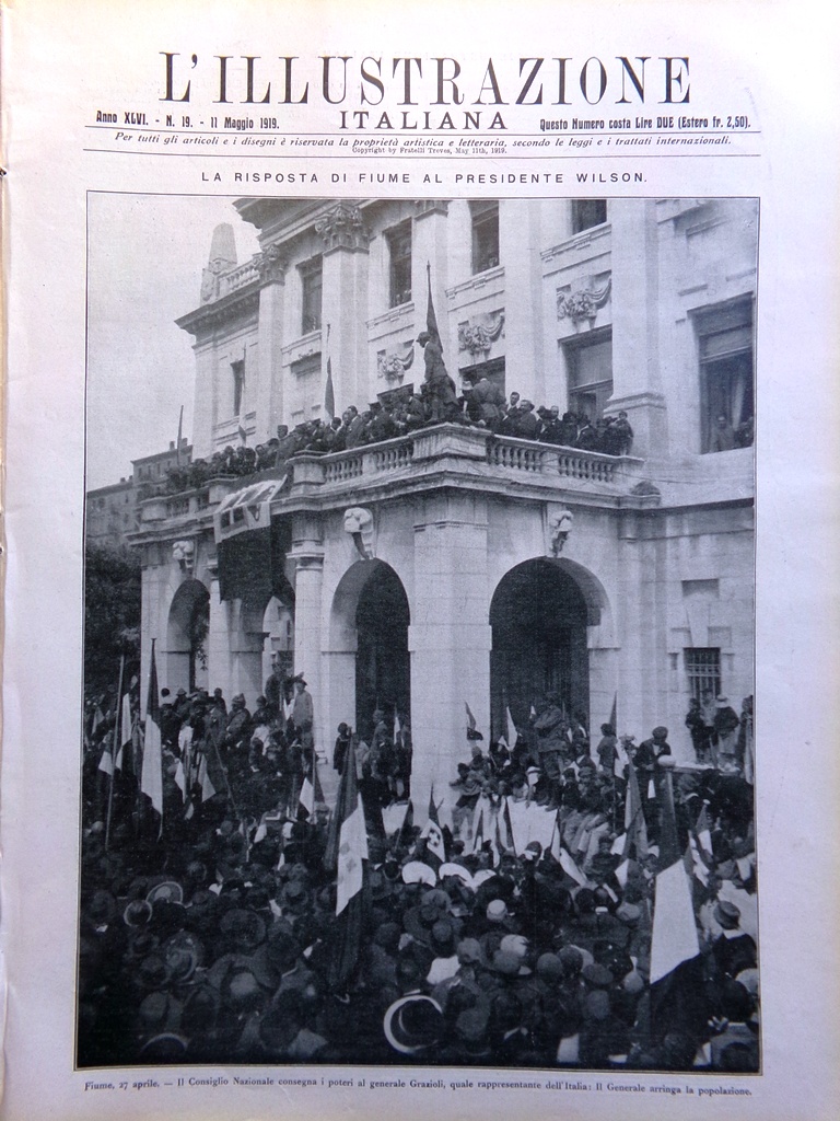 L'Illustrazione Italiana 10 Maggio 1919 Fiume D'Annunzio Konia Sebenico Orlando