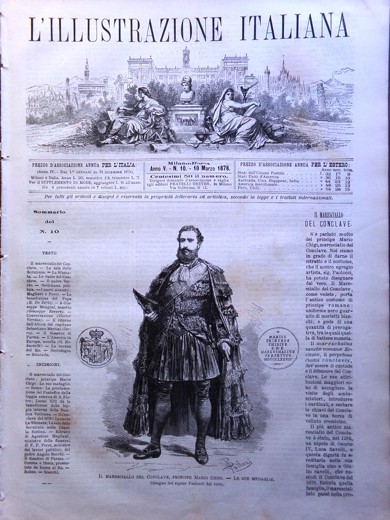 L'Illustrazione Italiana 10 Marzo 1878 Conclave Leone XIII Disastro Parma …