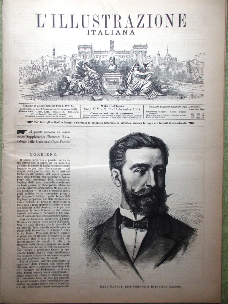 L'illustrazione Italiana 11 Dicembre 1887 Carnot Rivoluzione Francese Fanteria