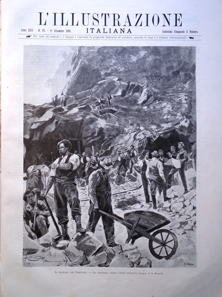 L'Illustrazione Italiana 11 Dicembre 1898 Traforo Sempione Candia Malaria Briga