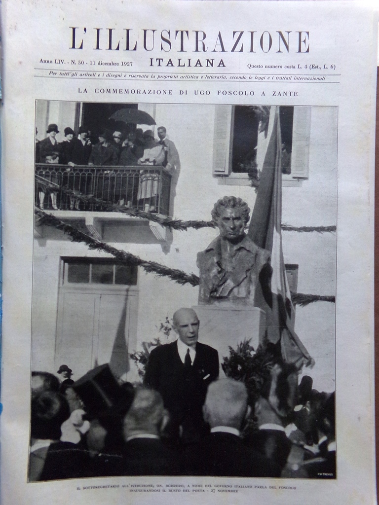L'Illustrazione Italiana 11 Dicembre 1927 Teatro Duse Aviazione Foscolo a …