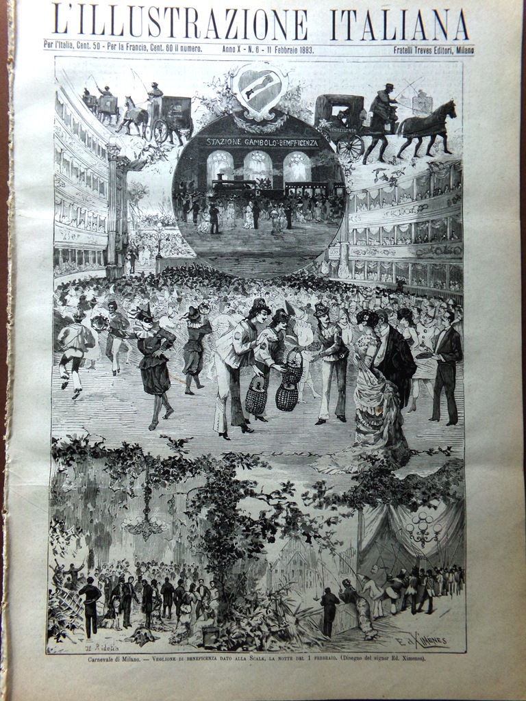 L'illustrazione Italiana 11 Febbraio 1883 Bellotti-Bon Doré Turazza Eden Theatre
