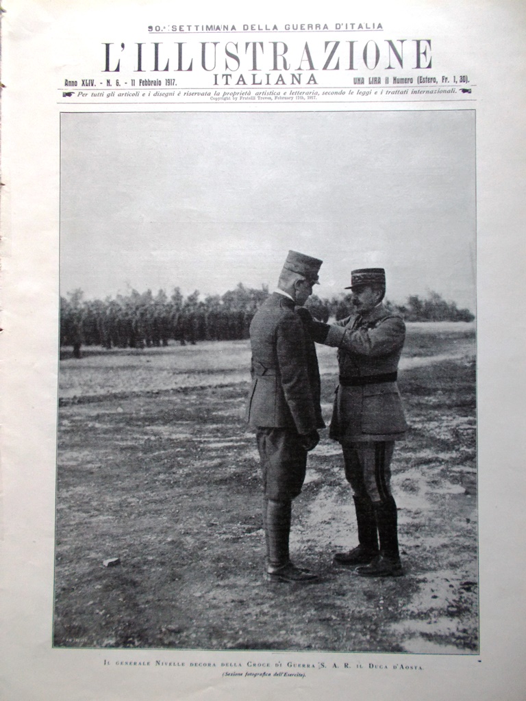 L'Illustrazione Italiana 11 Febbraio 1917 WW1 Wilson Nivelle Gaulois D'Annunzio