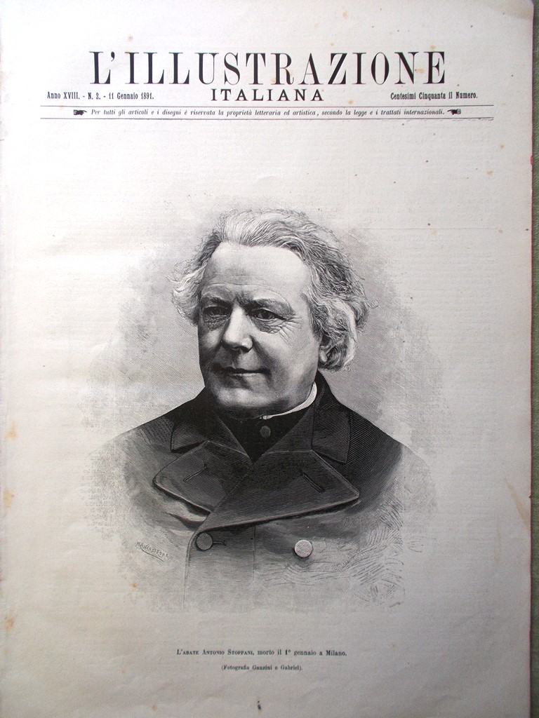 L'Illustrazione Italiana 11 Gennaio 1891 Stoppani Duse Mascagni Feuillet Palermo