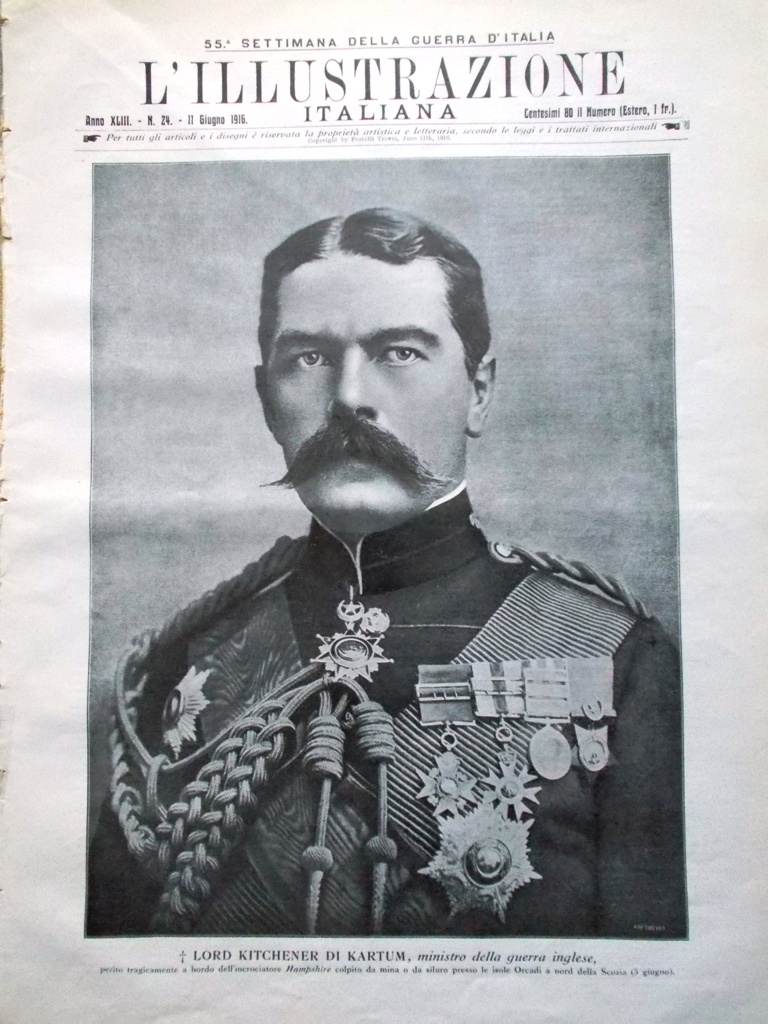 L'illustrazione Italiana 11 Giugno 1916 WW1 Statuto Giraldi Lord Kitchener …