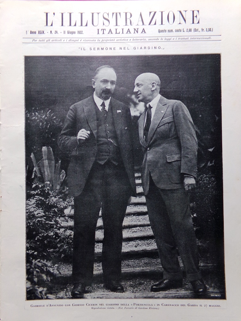L'Illustrazione Italiana 11 Giugno 1922 D'Annunzio Modena Pisa Salaria Parenzo