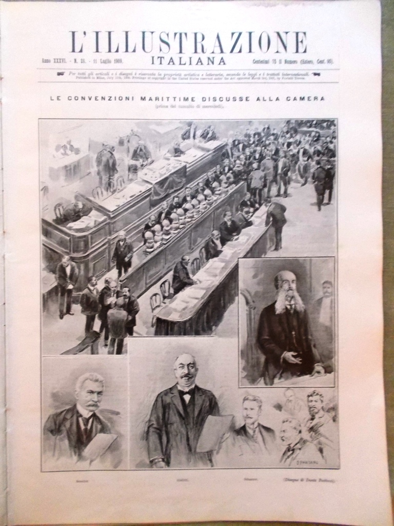 L'illustrazione Italiana 11 Luglio 1909 Tumulti a Palermo Straus Genzano …
