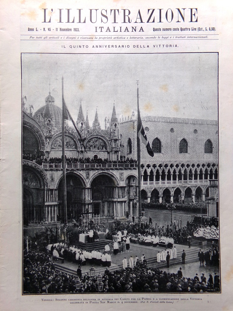 L'Illustrazione Italiana 11 Novembre 1923 Anniversario Vittoria Salme Signorelli