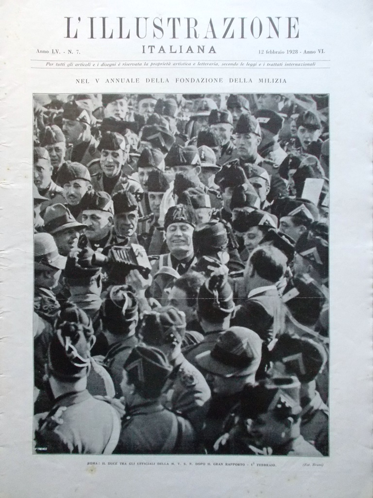 L'Illustrazione Italiana 12 Febbraio 1928 Fascisti Zandonai Barolo Brera Verne
