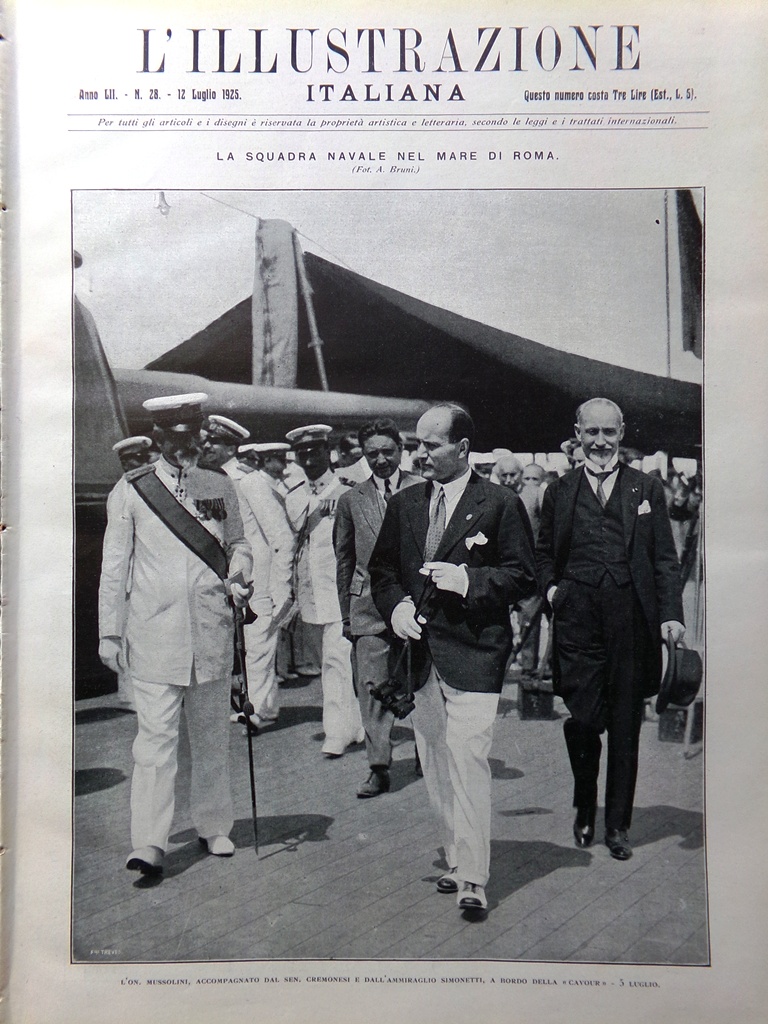 L'Illustrazione Italiana 12 Luglio 1925 Mussolini Borsa Furto San Pietro …