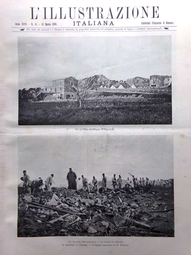 L'Illustrazione Italiana 12 Marzo 1899 Disastro Tolone Malattia Leone XIII …