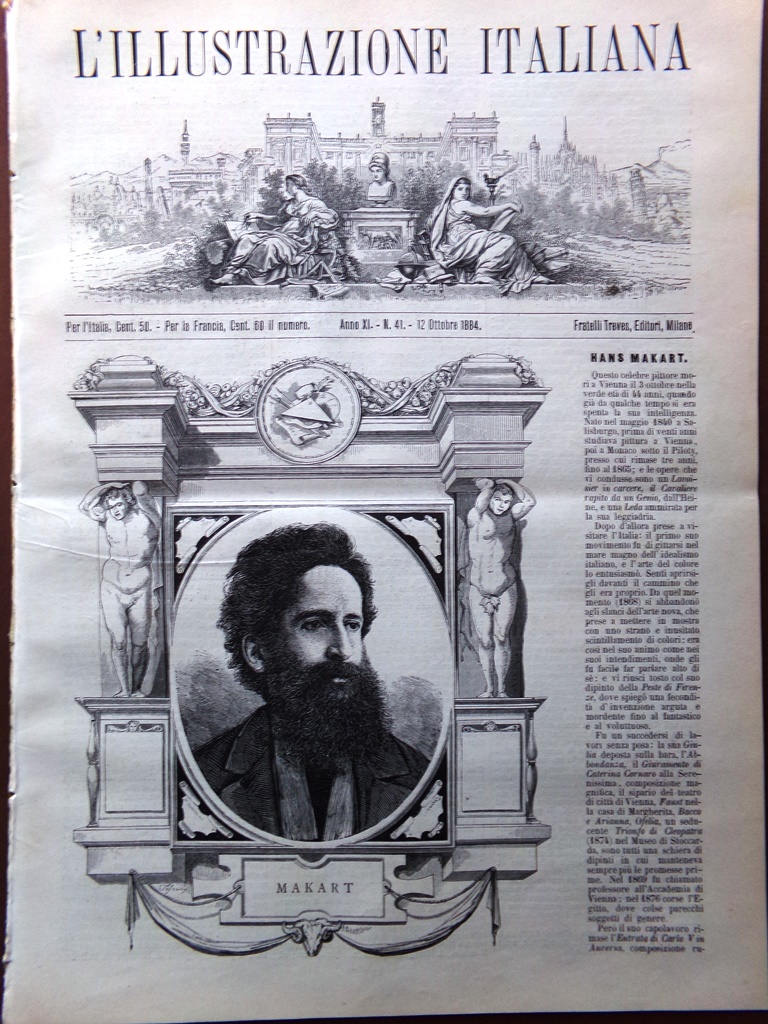 L'Illustrazione Italiana 12 Ottobre 1884 Hans Makart Campo Pordenone Schilizzi