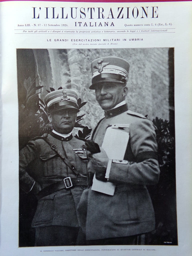 L'Illustrazione Italiana 12 Settembre 1926 Toscanini Circuito di Monza Bussetto