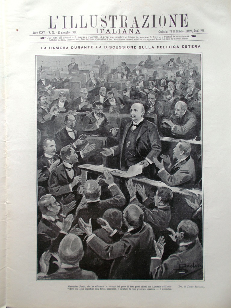 L'illustrazione Italiana 13 Dicembre 1908 Swinburne Steinheil Ristori Argodino