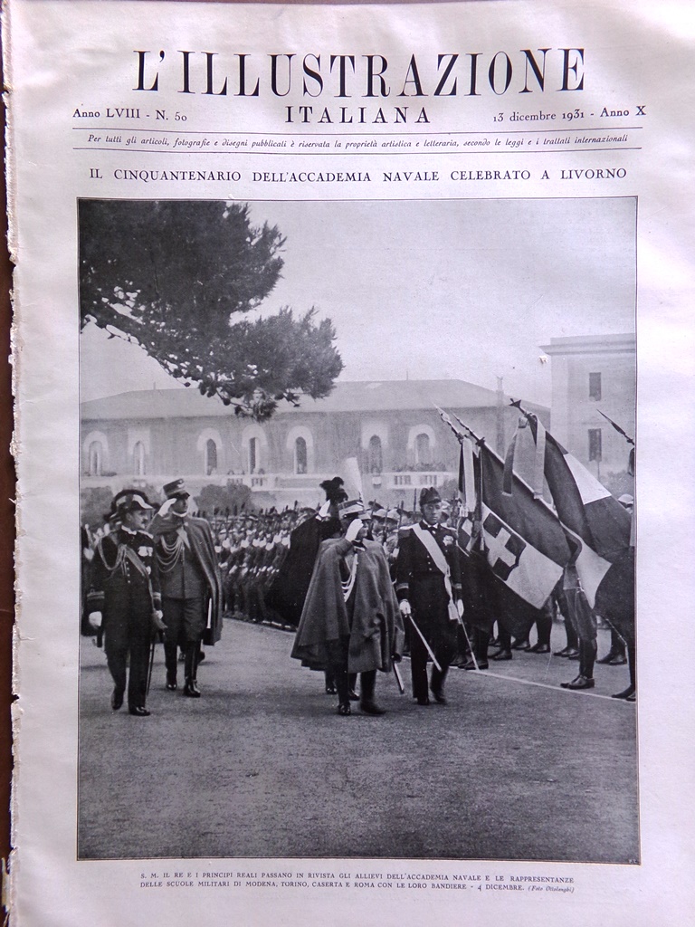 L'illustrazione Italiana 13 Dicembre 1931 Accademia di Livorno Donna Eschimese