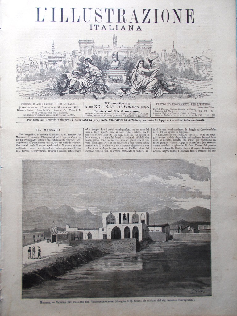 L'Illustrazione Italiana 13 Settembre 1885 Massaua Isole Caroline Austria Grant