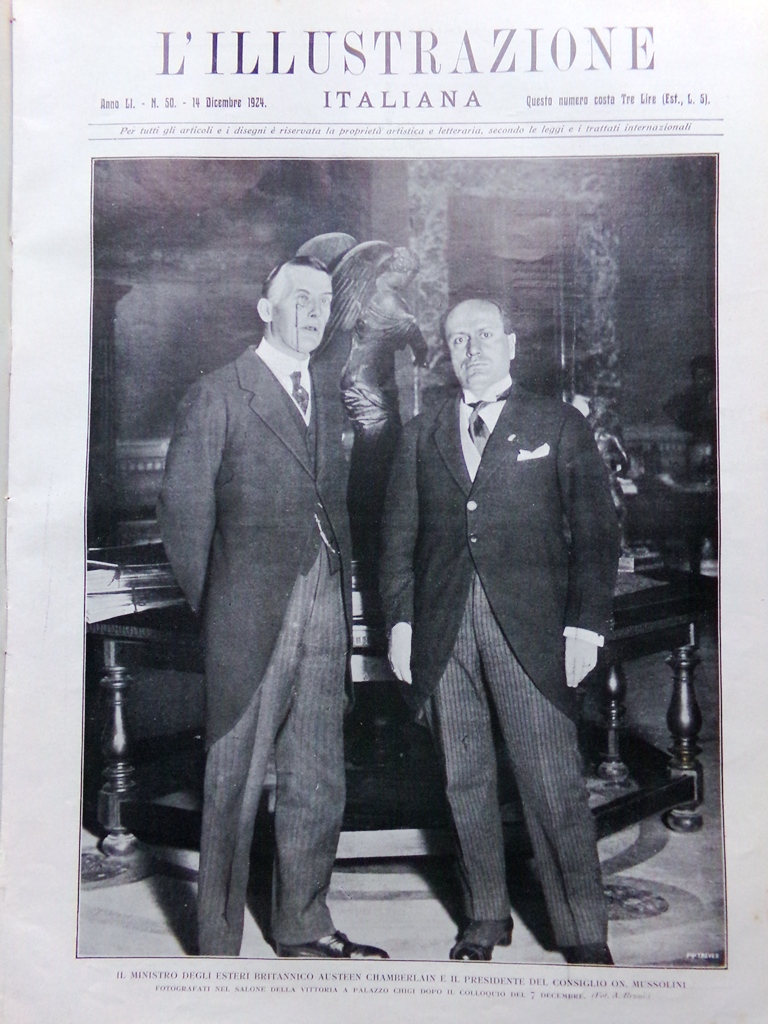 L'Illustrazione Italiana 14 Dicembre 1924 Puccini Farnese Università Milano Duce