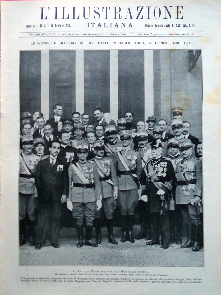 L'Illustrazione Italiana 14 Gennaio 1923 Margherita Savoia Firenze Profughe Papa