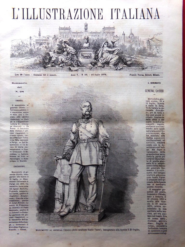 L'Illustrazione Italiana 14 Luglio 1878 Chiodo Microfono Stampa Roma Expo …
