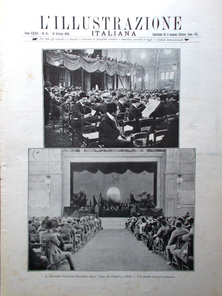 L'Illustrazione Italiana 14 Ottobre 1906 Adelaide Ristori Disastro di Piacenza