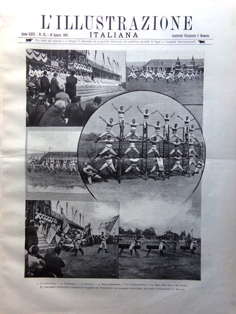 L'illustrazione Italiana 15 Agosto 1897 Sciaffusa Banca Como Del Castillo …