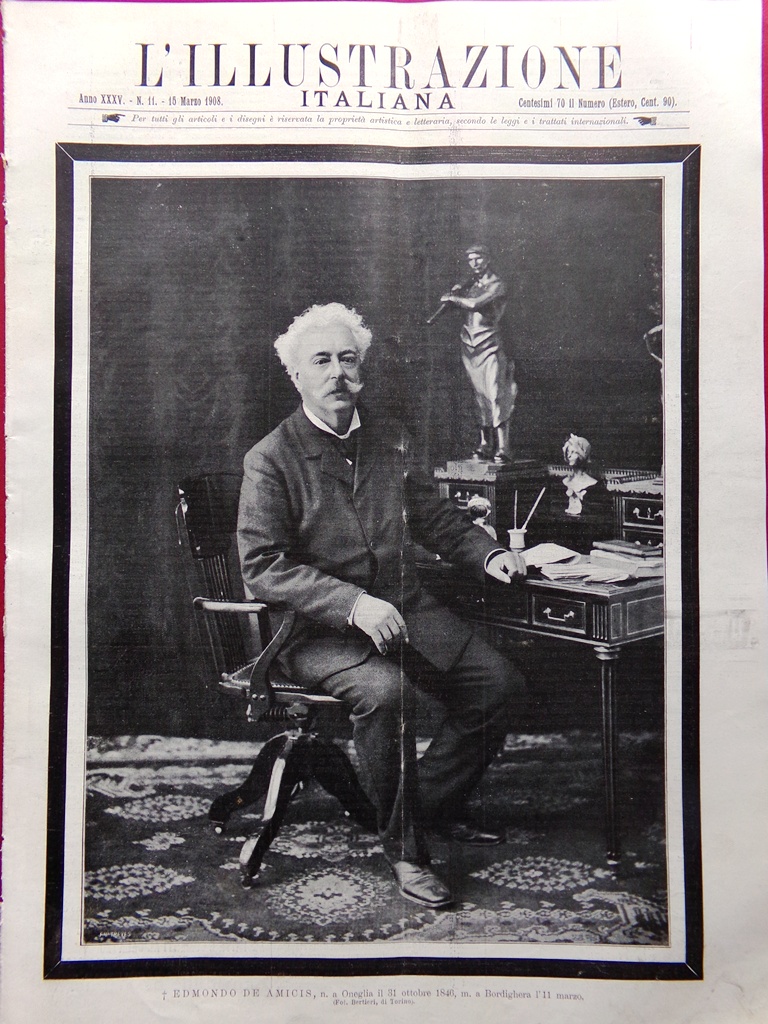 L'Illustrazione Italiana 15 Marzo 1908 Morte De Amicis Hamstead Lotschberg …