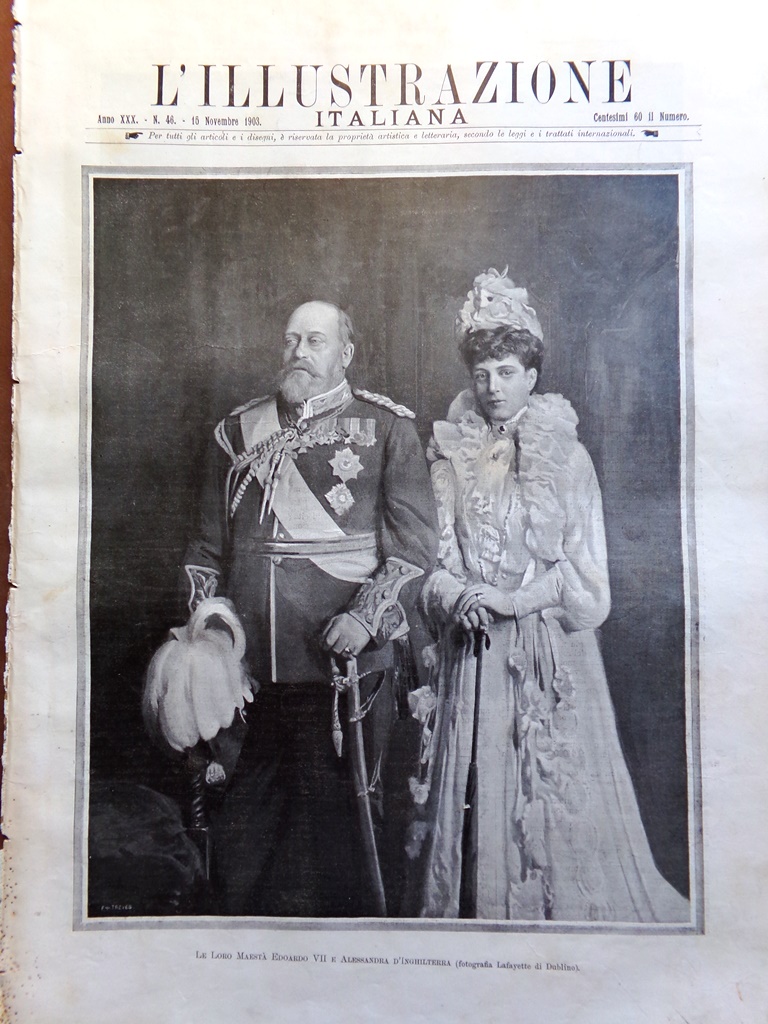 L'Illustrazione Italiana 15 Novembre 1903 Edoardo VII Arezzo Petrarca New …
