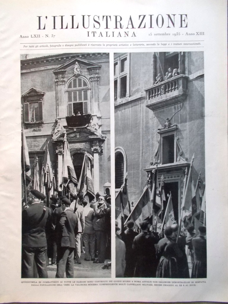 L'Illustrazione Italiana 15 Settembre 1935 Gran Premio Italia Petrolio Abissini