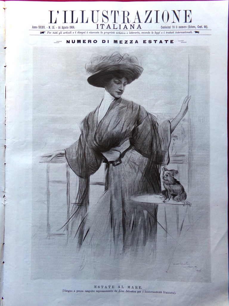 L'illustrazione Italiana 16 Agosto 1908 Rudinì Cervino Chiarini Lago di …