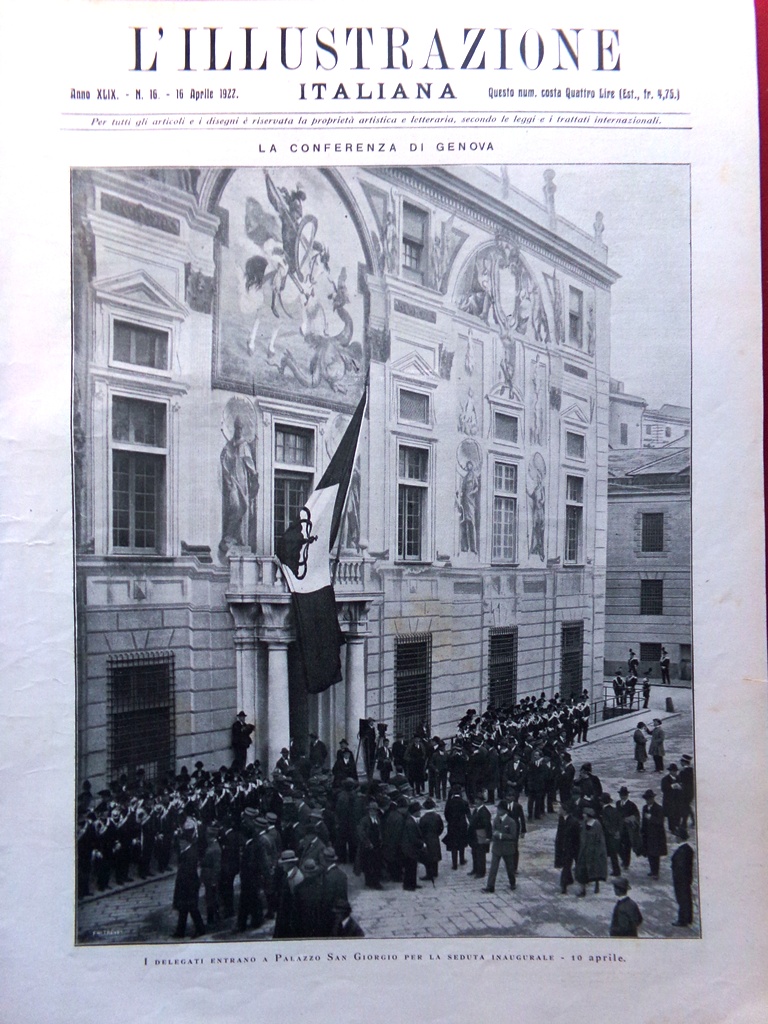 L'Illustrazione Italiana 16 Aprile 1922 Conferenza Genova Bank of Italy …