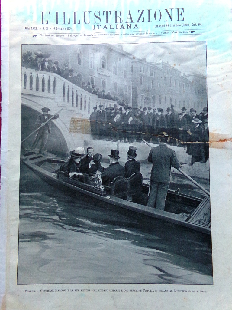 L'Illustrazione Italiana 16 Dicembre 1906 Nobel Carducci Cayal Roosevelt Marconi