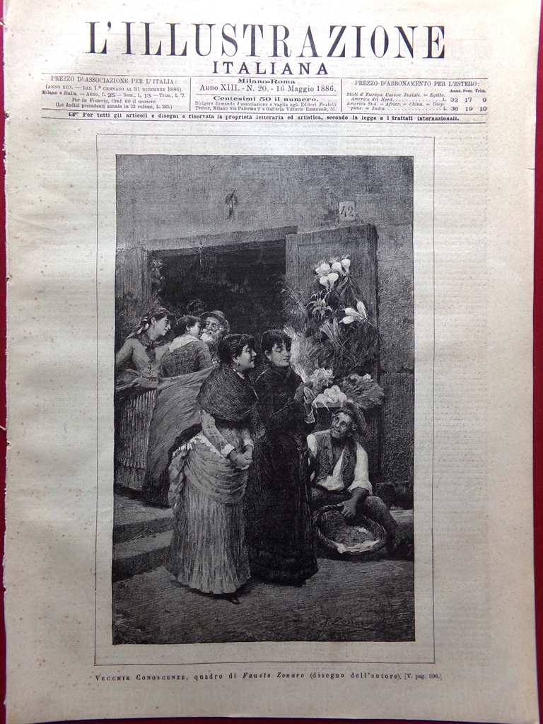 L'Illustrazione Italiana 16 Maggio 1886 Ghetto Roma Duomo Milano Cavour …