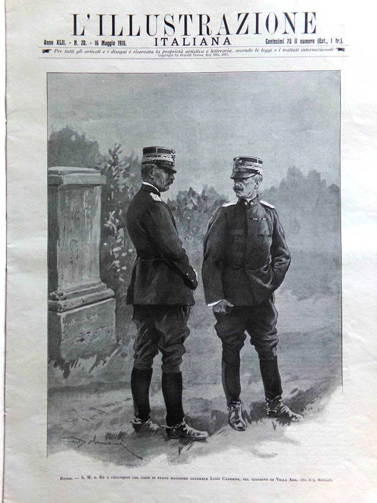 L'Illustrazione Italiana 16 Maggio 1915 WW1 Lusitania D'Annunzio a Genova …