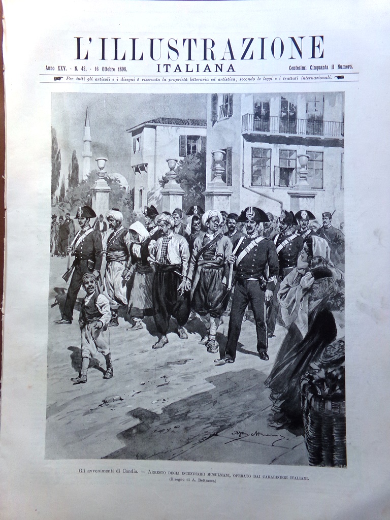 L'Illustrazione Italiana 16 Ottobre 1898 Candia Paganini Convegno Venezia Parigi