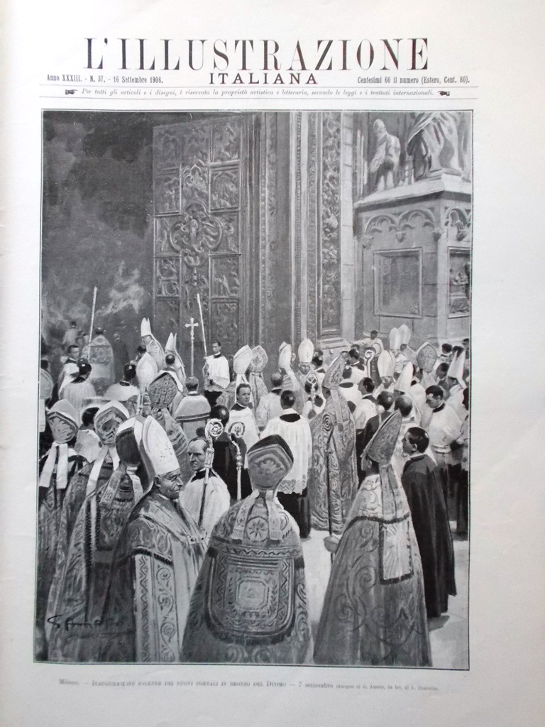 L'Illustrazione Italiana 16 Settembre 1906 Porta Duomo Centenario Micca Vitalini