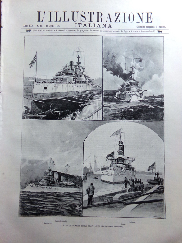 L'Illustrazione Italiana 17 Aprile 1898 Graniti Baveno Guerra Cuba McKinley …