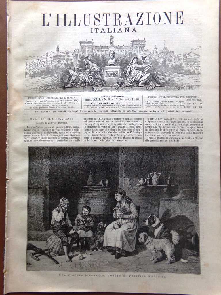 L'Illustrazione Italiana 17 Gennaio 1886 Castelli Piemonte Croce Rossa Zanzibar