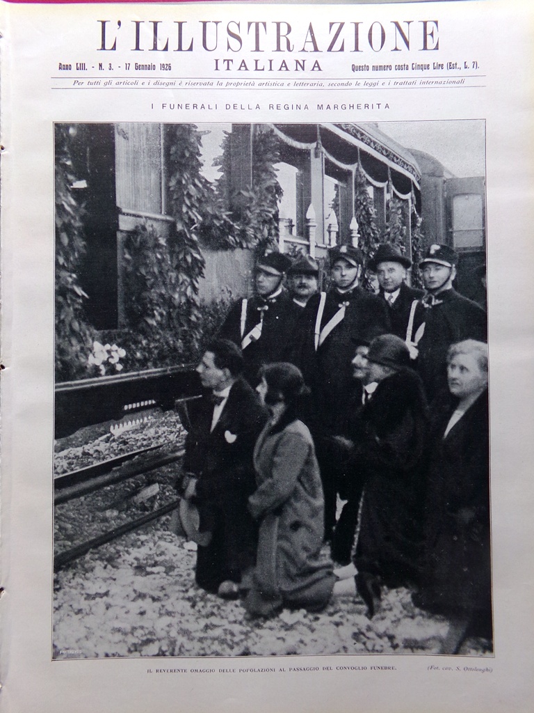 L'Illustrazione Italiana 17 Gennaio 1926 Funerali Regina Margherita Gigli Monza