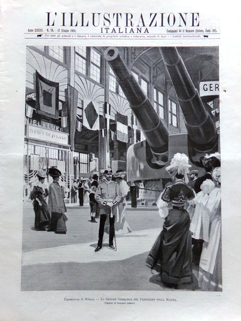 L'Illustrazione Italiana 17 Giugno 1906 Pompieri Milano Editori Feste Sempione