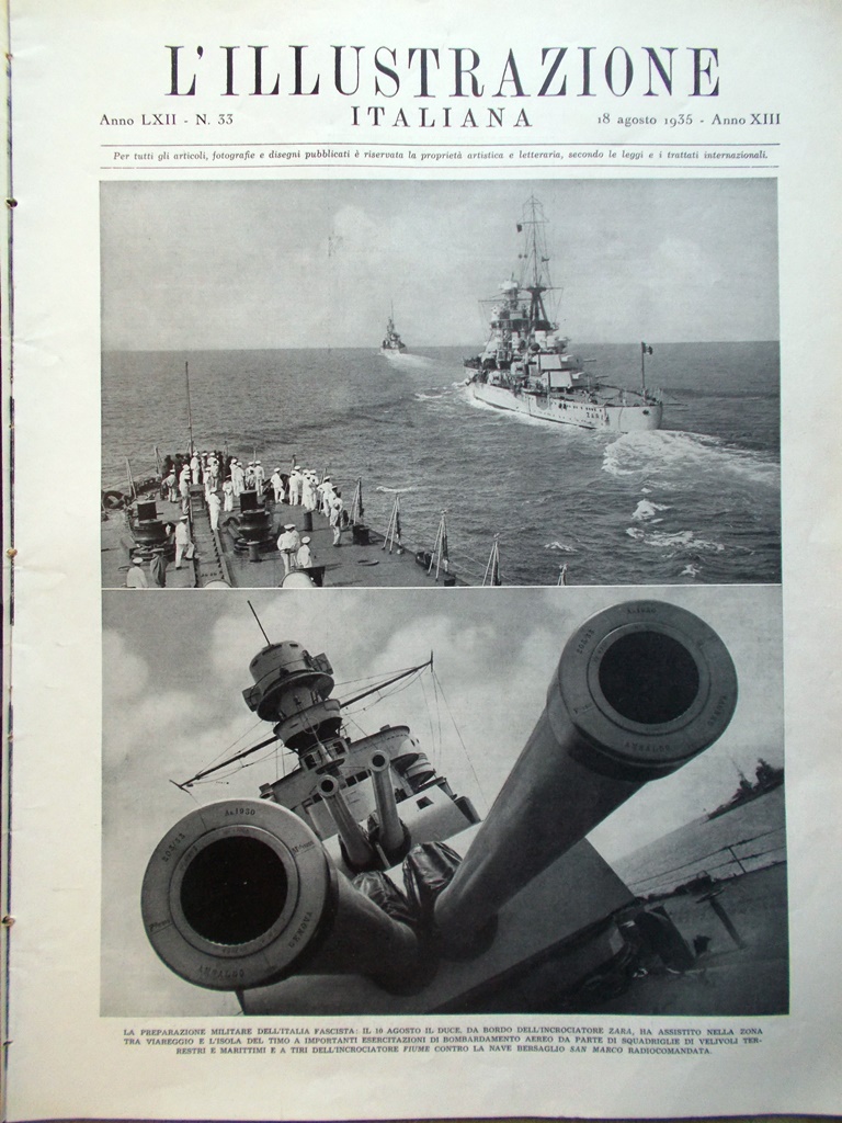 L'Illustrazione Italiana 18 Agosto 1935 Coppa Davis Targa Abruzzo Abate …