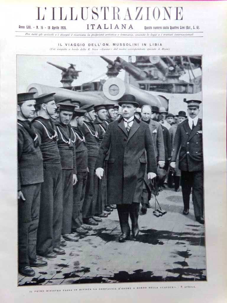 L'Illustrazione Italiana 18 Aprile 1926 Attentato a Mussolini Libia Redi …