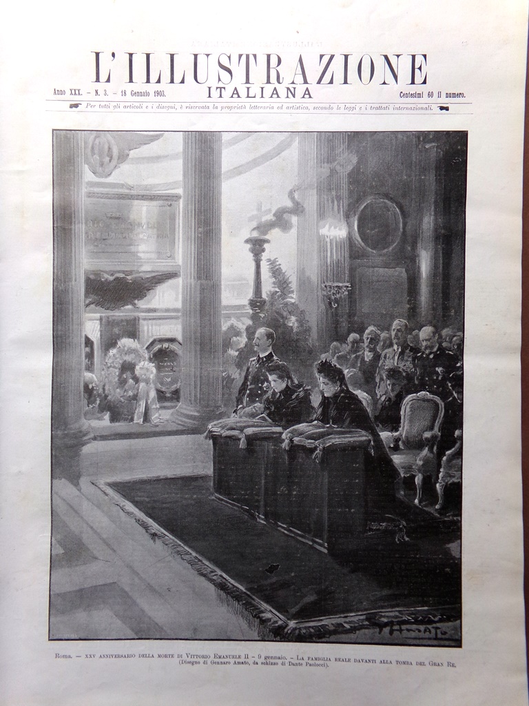 L'Illustrazione Italiana 18 Gennaio 1903 Aziz Vittorio Emanuele II Modena …