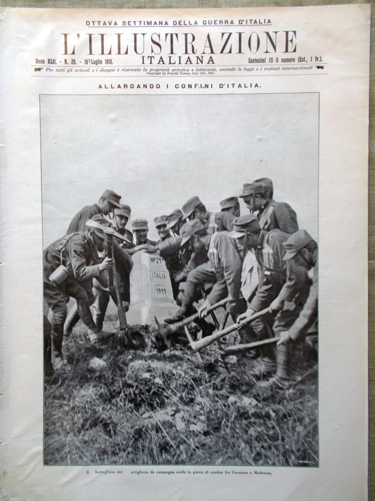 L'illustrazione Italiana 18 Luglio 1915 WW1 Croce Rossa Cappellani Zona …