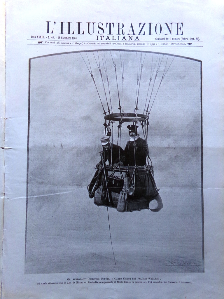 L'Illustrazione Italiana 18 Novembre 1906 Schio Catania Murano Pallone Loreburn